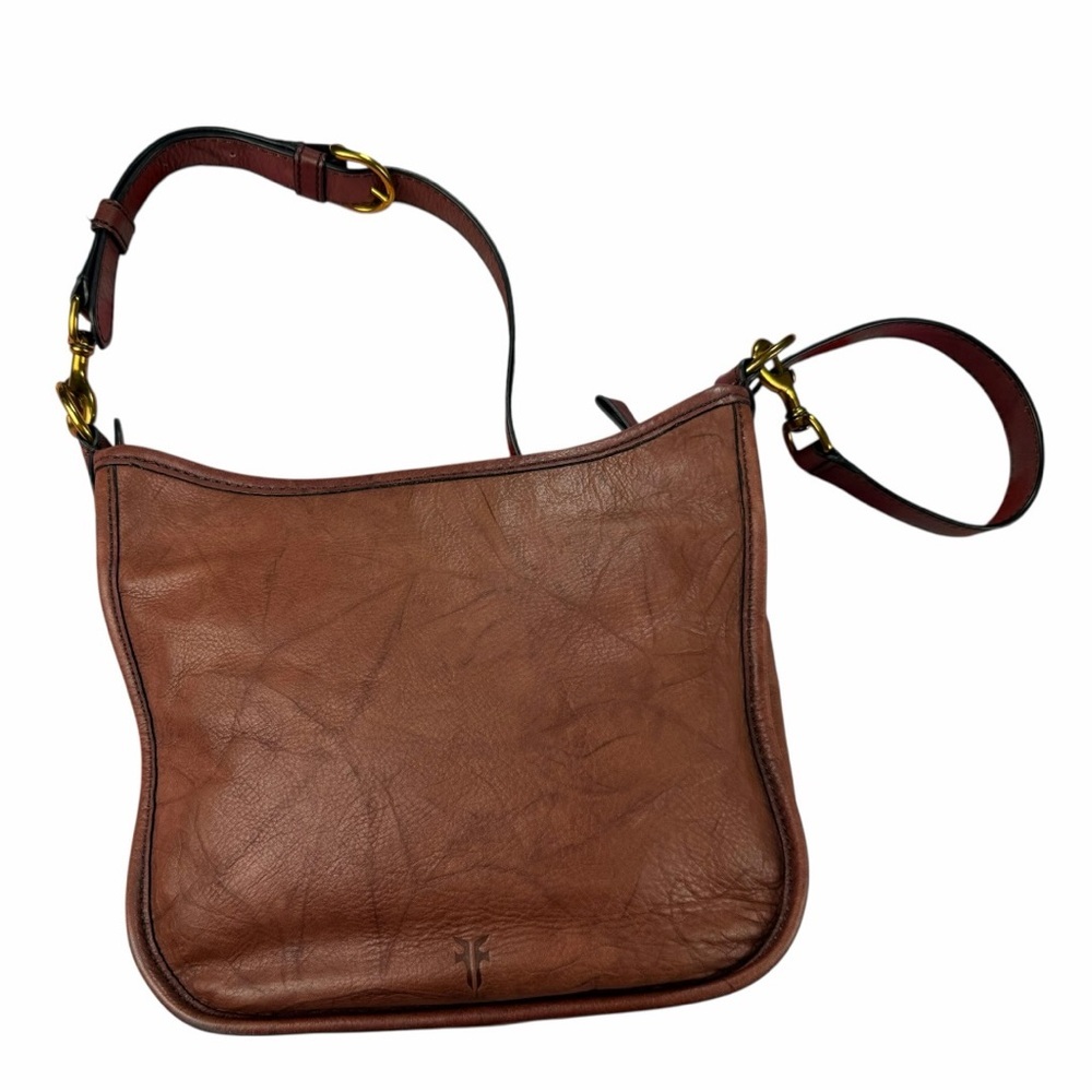 Frye Campus Rivet Crossbody Bag In Saddle Brown